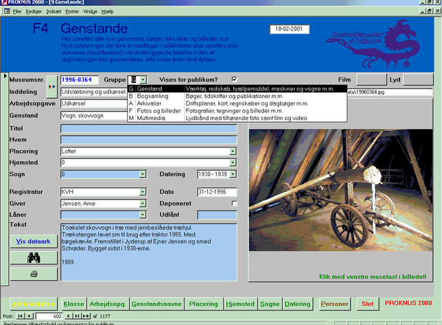 Access database - registrering af genstande